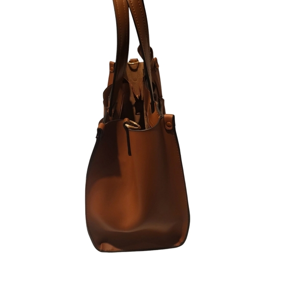 Melie Bianco Vegan Brown Top Handle Shoulder Handbag Purse MISSING Long Strap - Picture 3 of 15